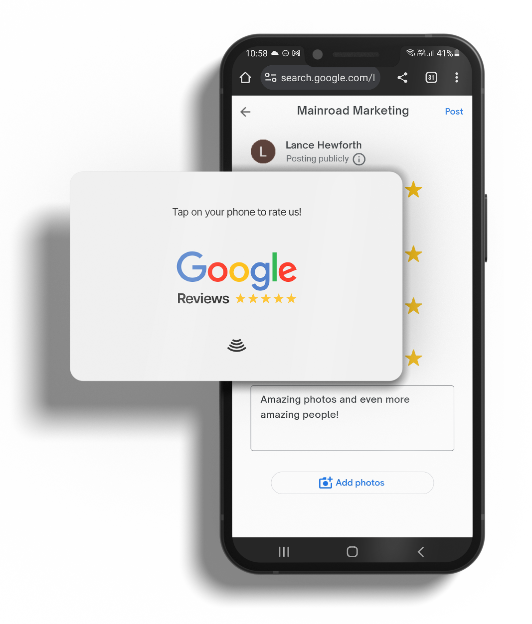 Google Reviews NFC Card